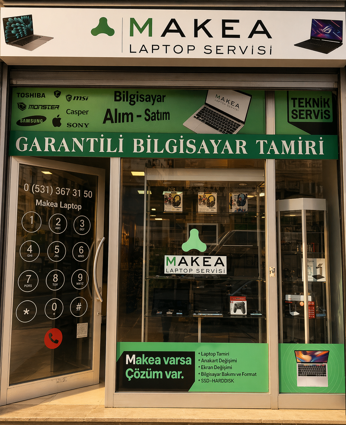İstanbul Esenyurt Makea Bilişim laptop tamiri ve teknik servis mağaza dükkan