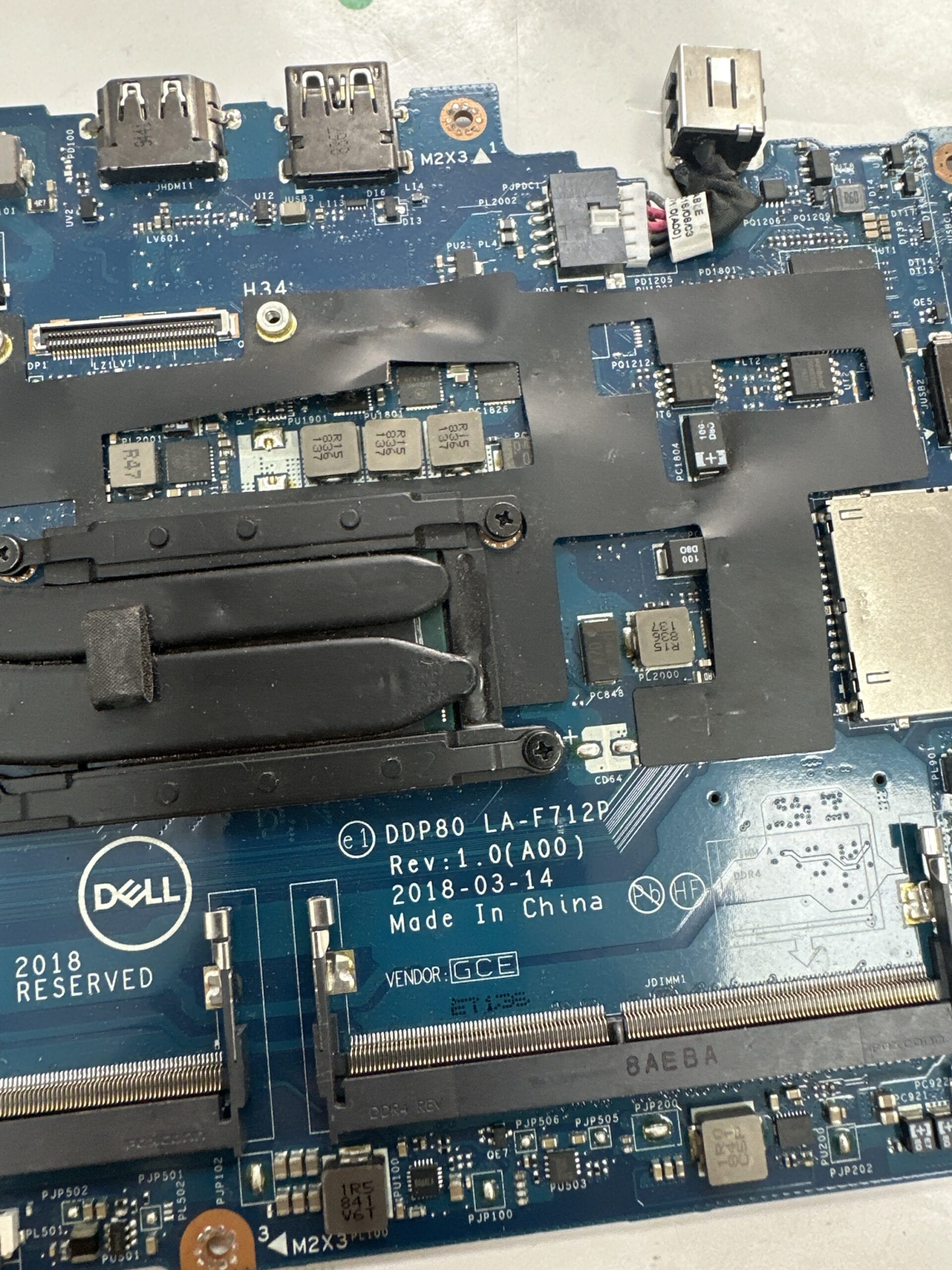 LA-F712P Dell Precision 3530 Intel I7-8850H Anakart LA-F712P - Görsel 2